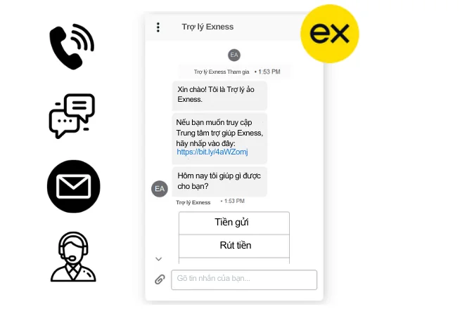 Hỗ trợ khách hàng Exness.