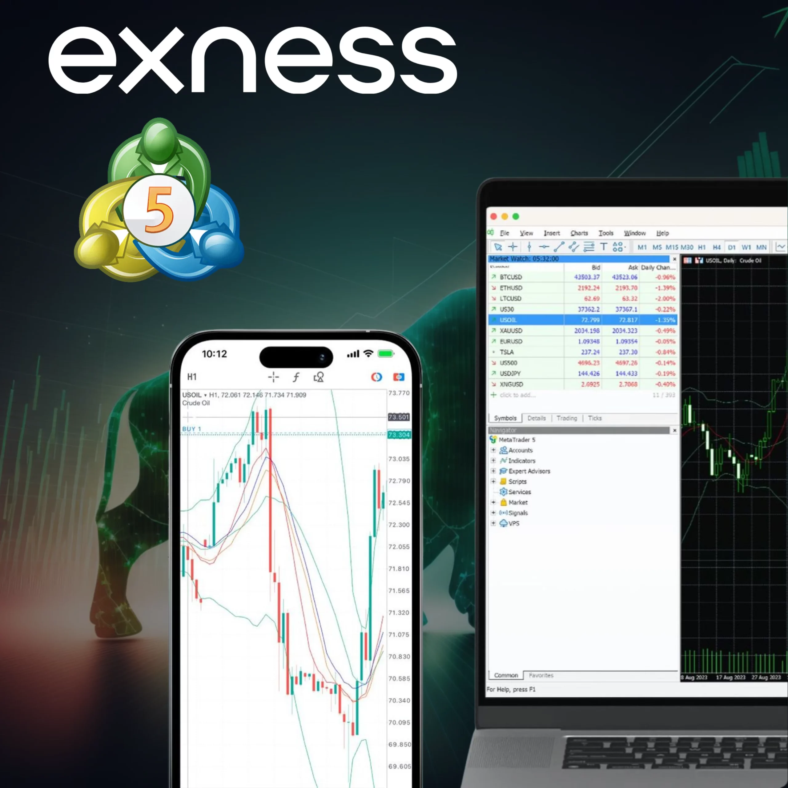 Tải xuống MetaTrader 5 từ trang web Exness.