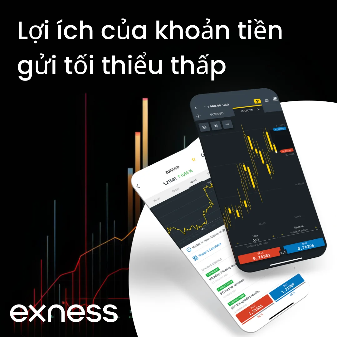 Ưu điểm của khoản tiền gửi tối thiểu thấp của Exness