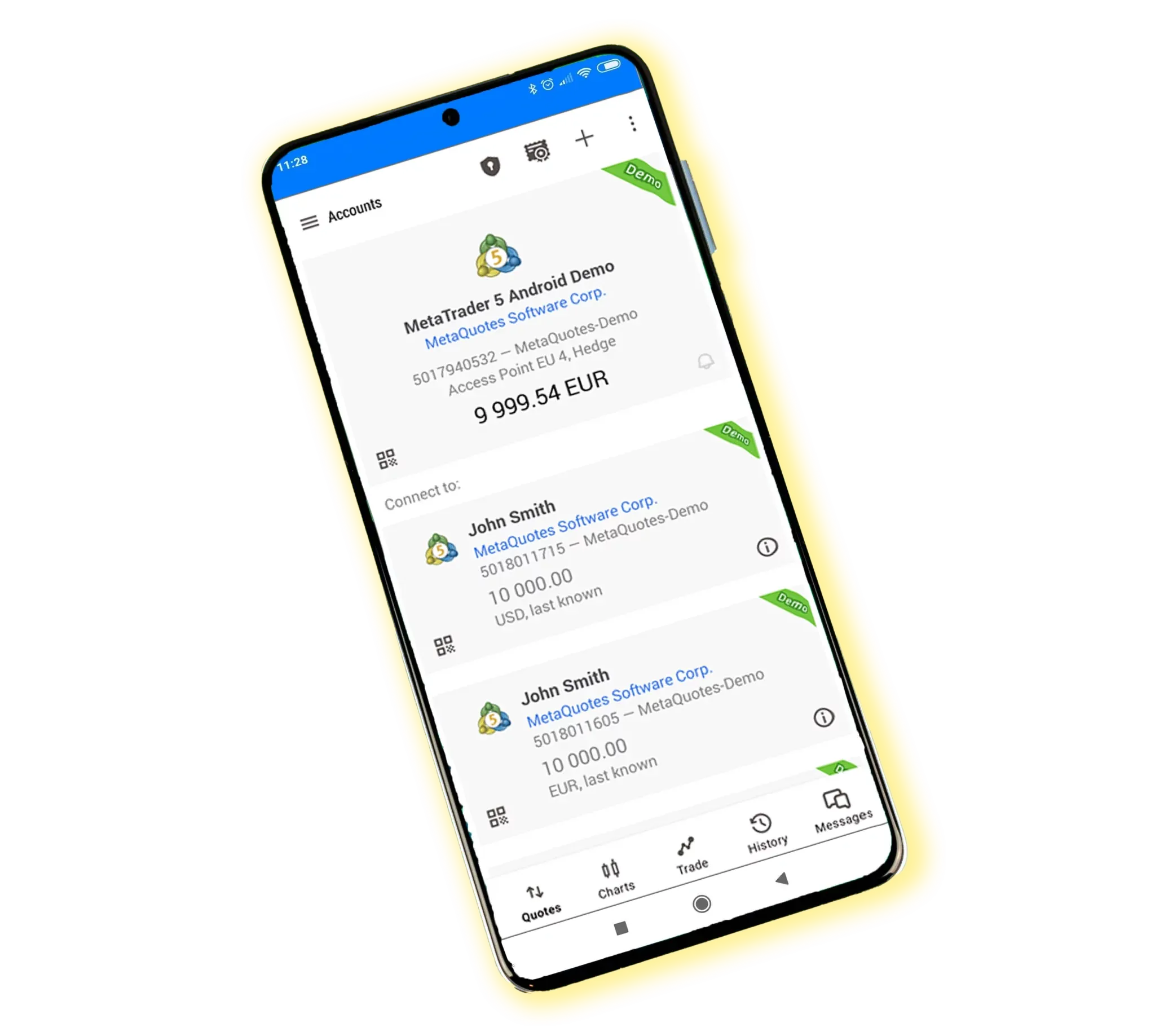 Connect to Exness on MetaTrader 5 Mobile App.